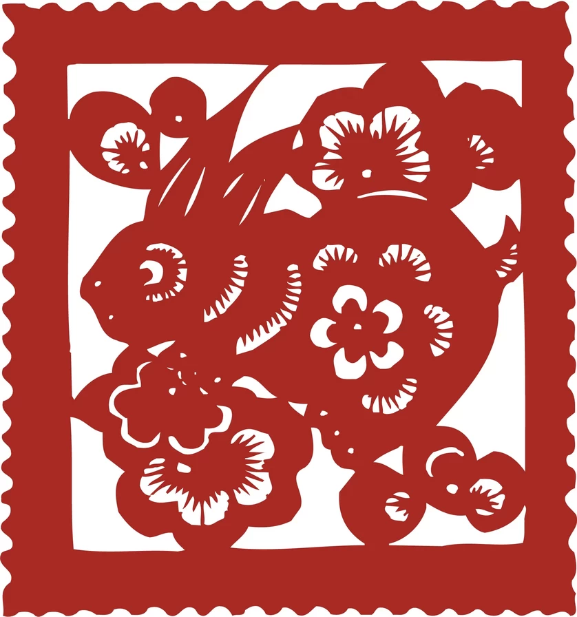中国风中式传统喜庆民俗人物动物窗花剪纸插画边框AI矢量PNG素材【259】
